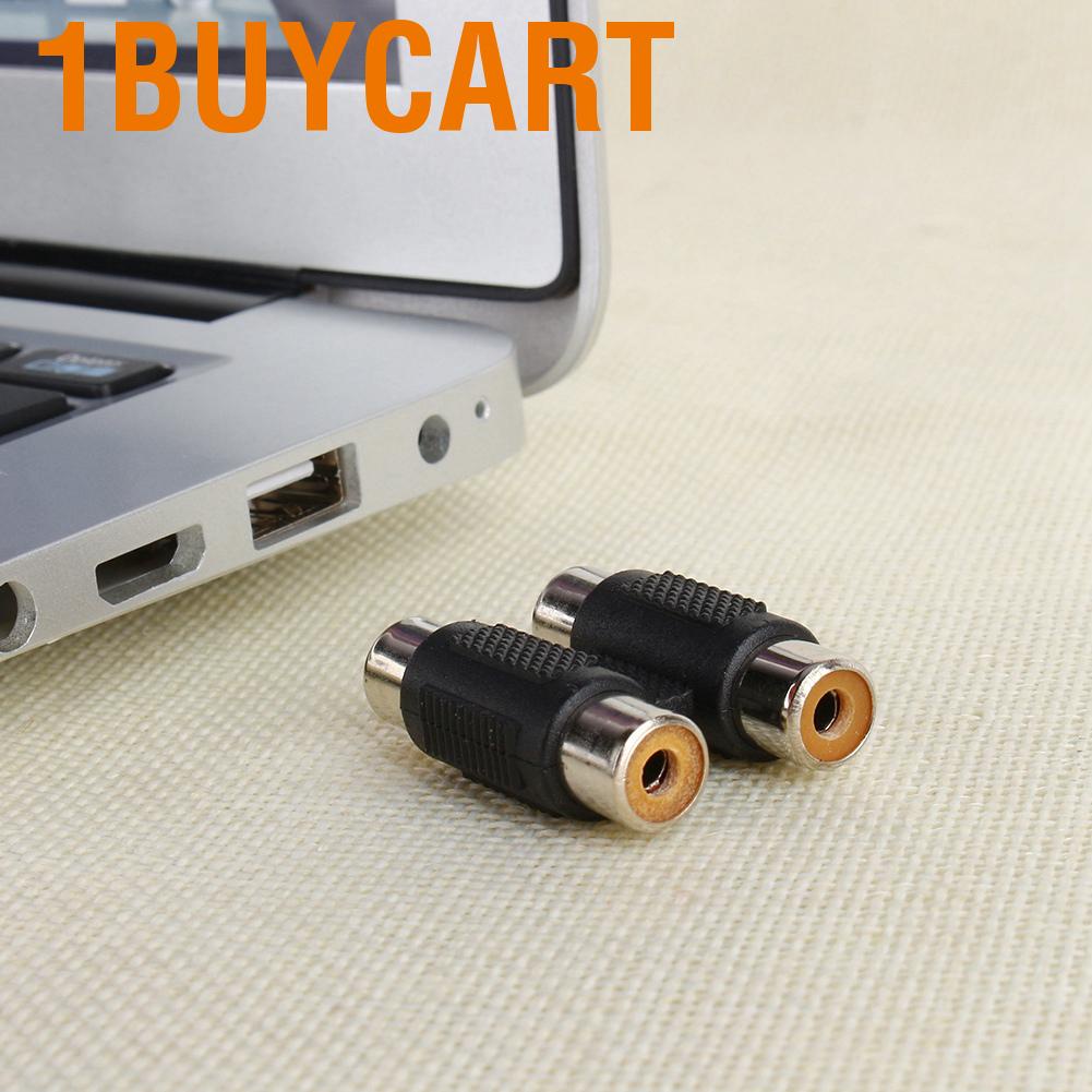 Bộ nối mở rộng chuyển đổi đầu female RCA kép màu đen