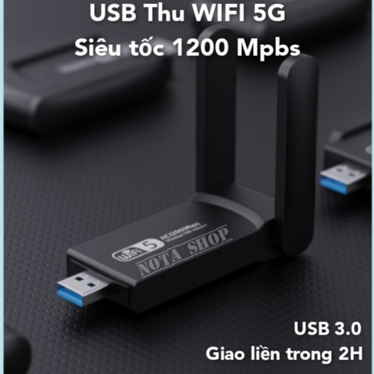 [Hỏa Tốc - BH 6 THÁNG] Nâng cấp WiFi 5G dễ dàng với USB 3.0 WIFI (Có lỗ tản nhiệt) siêu tốc 1200Mbps bắt 5GHz