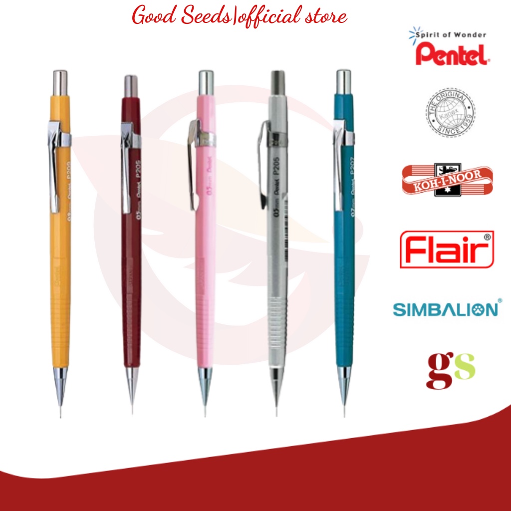 Bút chì kim Pentel P205| Vỏ Kim Loại| Kích Cỡ Ngòi 0.5mm