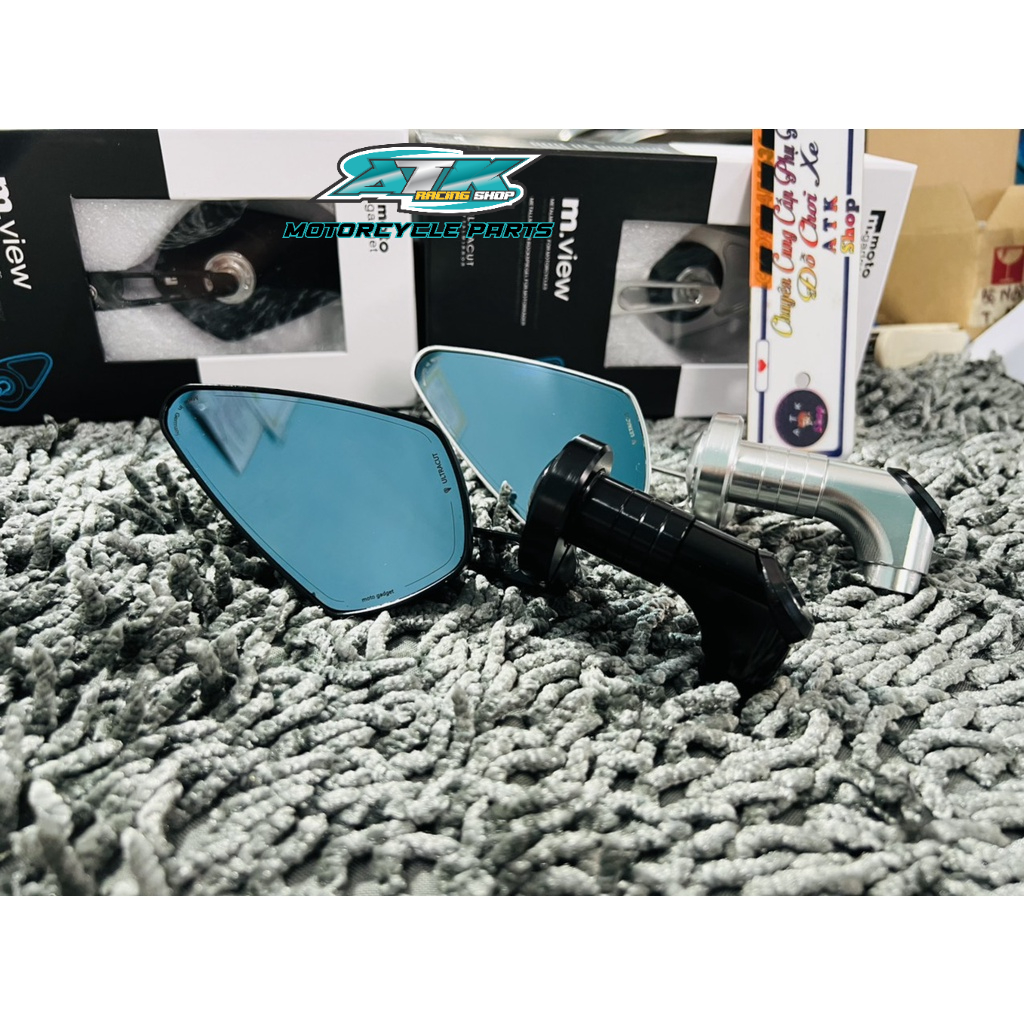 Gương xe máy Motogadget  Gương xe máy M.View chân Cnc Cao Cấp thiết kế hình chiếc lá nhỏ gọn sắc sảo , tinh tế khi bắ