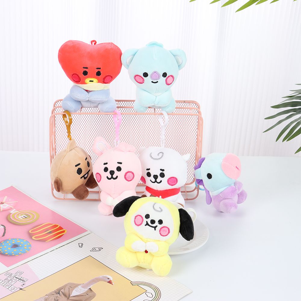 BTS 12cm Đồ chơi búp bê sang trọng móc khóa Bông PP Quà tặng
