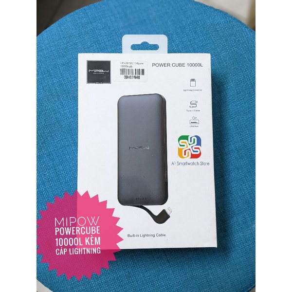 Sạc dự phòng Mipow Powercube 10000L kèm cáp L.ight.ning