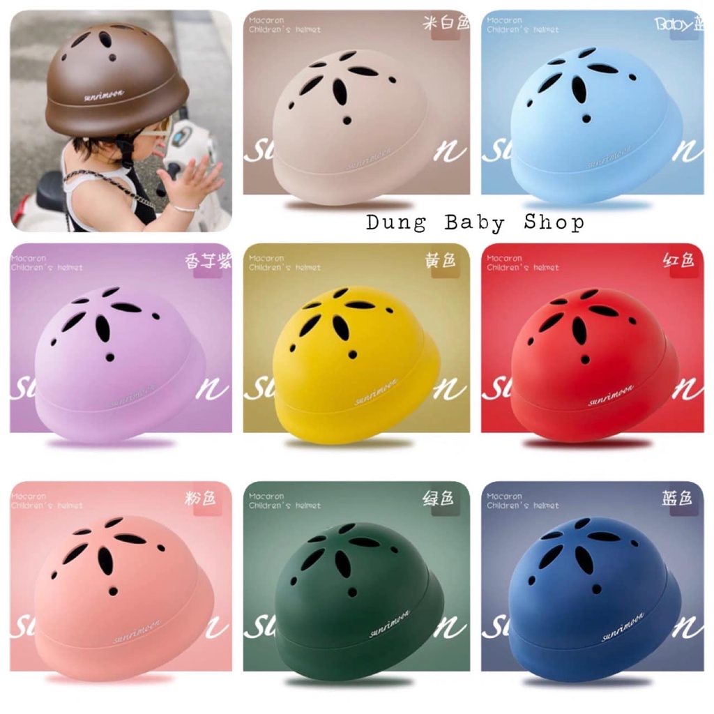 Mũ bảo hiểm Sunrimoon cho bé từ 1-10 tuổi ( chát để