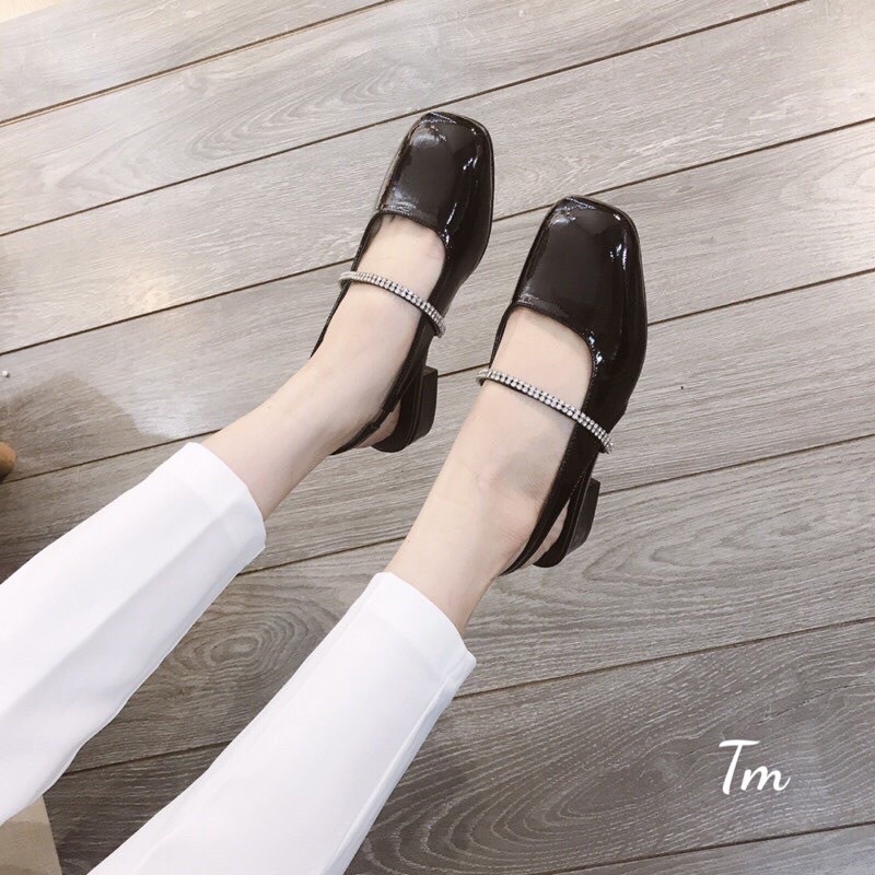 Giày bệt sandal quai đá siêu xinh, giày búp bê mũi vuông tiểu thư
