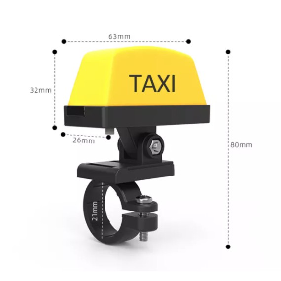 LED ĐÈN TAXI 4 CHẾ ĐỘ 2 MÀU ĐÈN, DÙNG PIN SẠT USP  LOẠI 1 LẮP CHÂN KÍNH, GHI ĐÔNG, DÁN KEO DÙNG CHO XE MÁY, XE ĐẠP