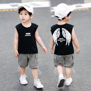 Set áo ba lỗ quần caro sỉ