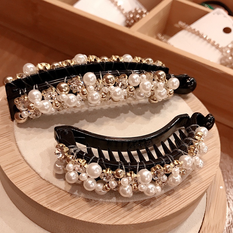 Kẹp Tóc Co Giãn Đính Ngọc Trai Thời Trang Hàn Quốc