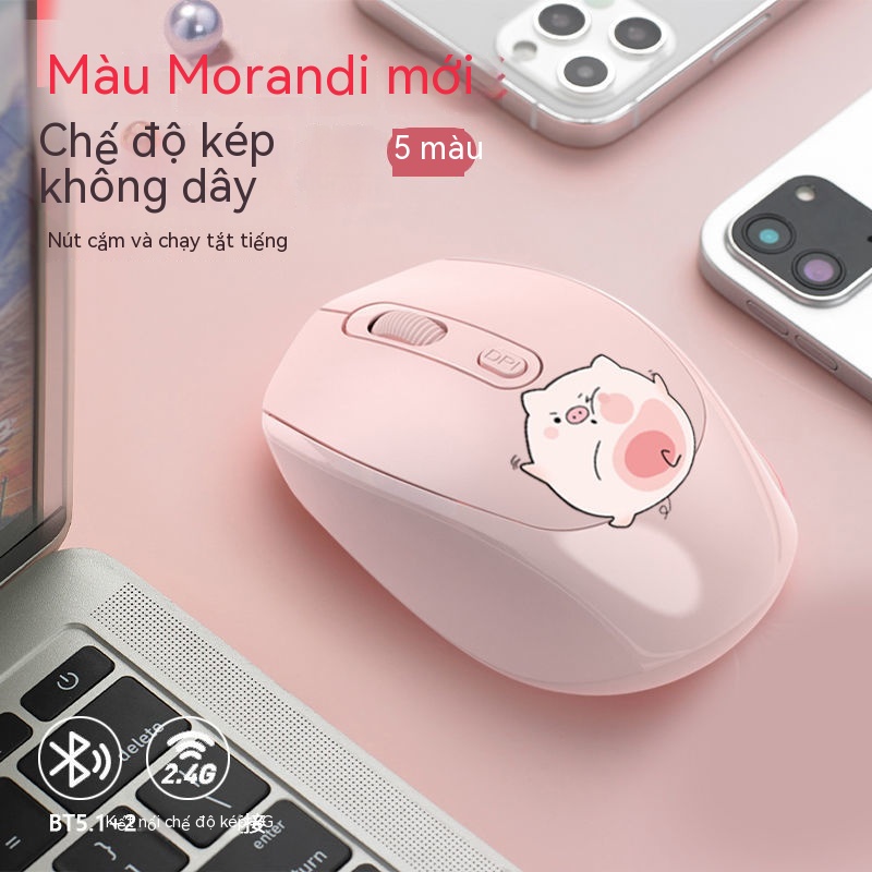Chuột Bluetooth Không Dây Dễ Thương Có Thể Sạc Lại Dành Cho Văn Phòng/Máy Tính Bảng