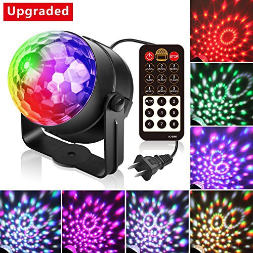 Đèn Sàn Nhảy DJ Vũ Trường Karaoke Siêu Sáng Cầu Pha lê mini LED RGB 7 Màu Cảm Ứng Nháy Nhạc Có ĐIều Khiển