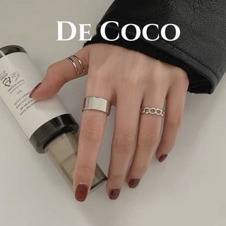 Set nhẫn nữ màu bạc freesize 3 chiếc decoco.accessories