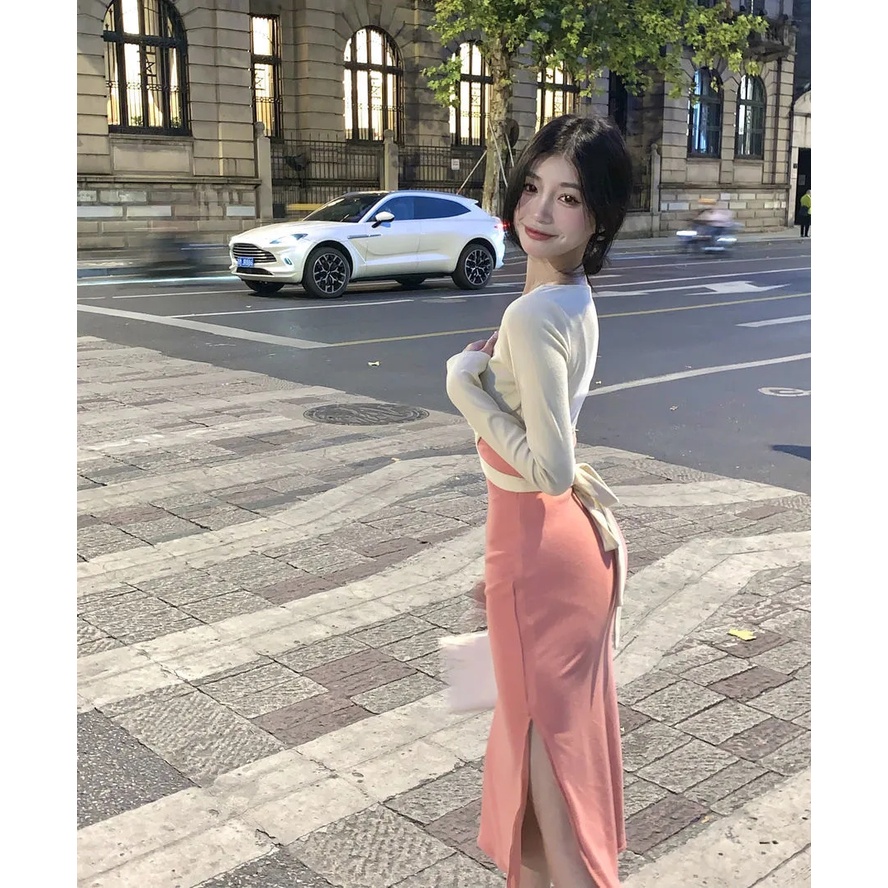 [MURIOKI] Áo Sơ Mi Tay Dài Dáng Ôm Thời Trang Thanh Lịch Dành Cho Nữ Phù Hợp đầm ôm body đầm thun co giãn