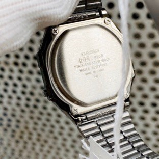 Đồng hồ nam Casio A168 Full Box cổ điển, chống nước, dây thép không gỉ, lịch sự, thời trang – haizz.shop