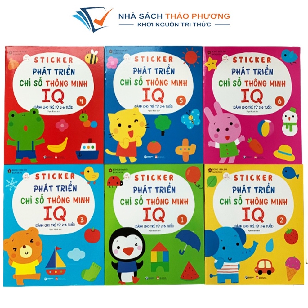 Sách - Sticker phát triển chỉ số thông minh IQ cho bé 2-6 tuổi - NPH Pingbooks - Lẻ tùy chọn