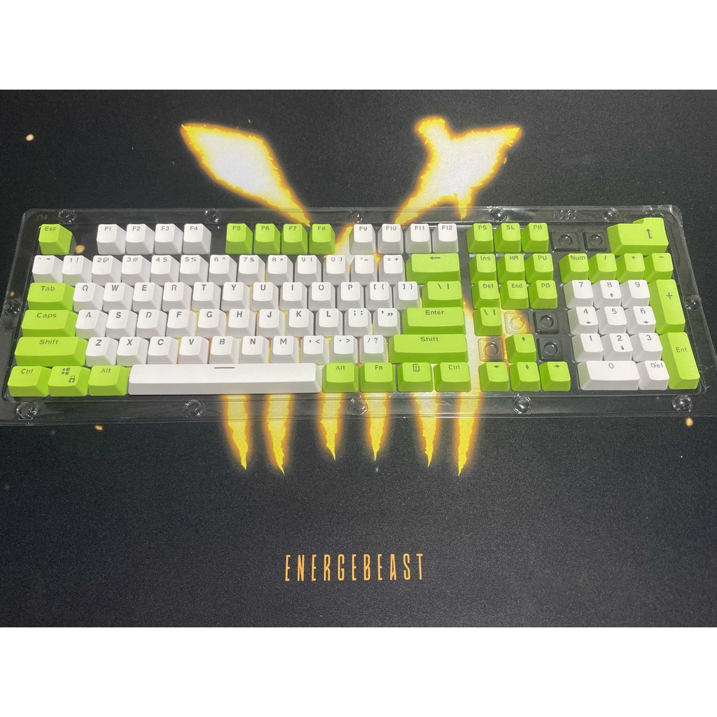 RK 61/87/104 Keycaps PBT Chất liệu OEM Chứa nhiều phím, có đèn nền Bàn phím cơ hai màu có đèn nền