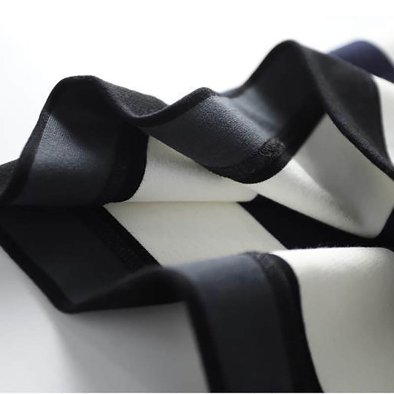 IELGY Đầm Thun T-shirt Tay Ngắn Cổ Tròn Họa Tiết Kẻ Sọc Thời Trang Hàn Quốc Dành Cho Nữ