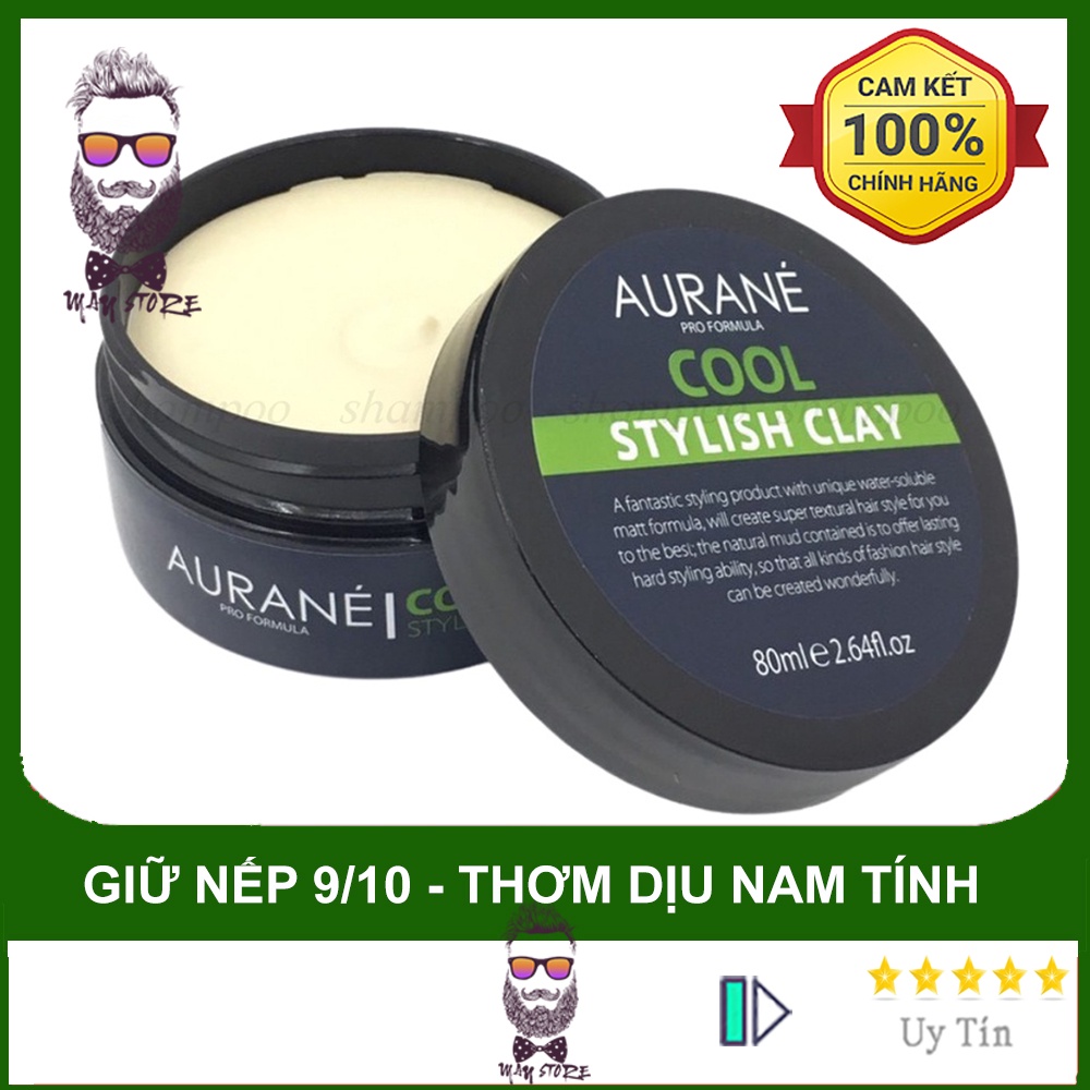 Sáp Vuốt Tóc Nam AURANÉ Cool Stylish Clay 80ml - Sáp Tạo Kiểu Tóc Nam [Chính Hãng - Nhập Khẩu Pháp]