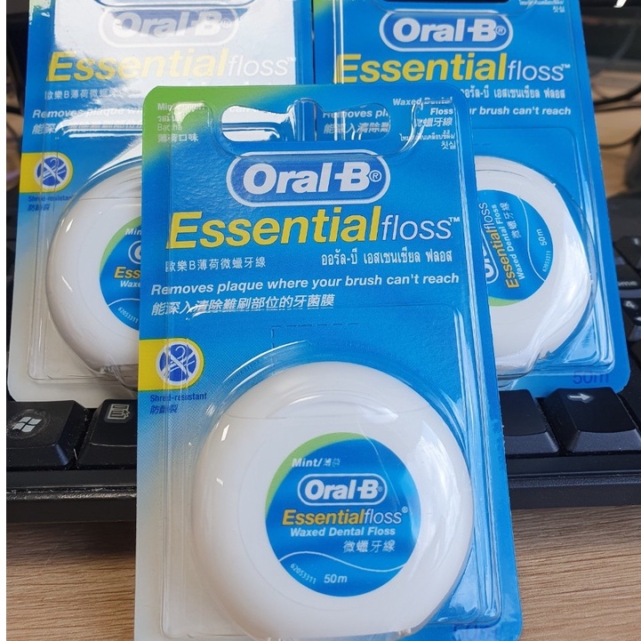 Dụng cụ vệ sinh oral b Esential - chỉ nha khoa oralb Floss Waxed Dental Floss