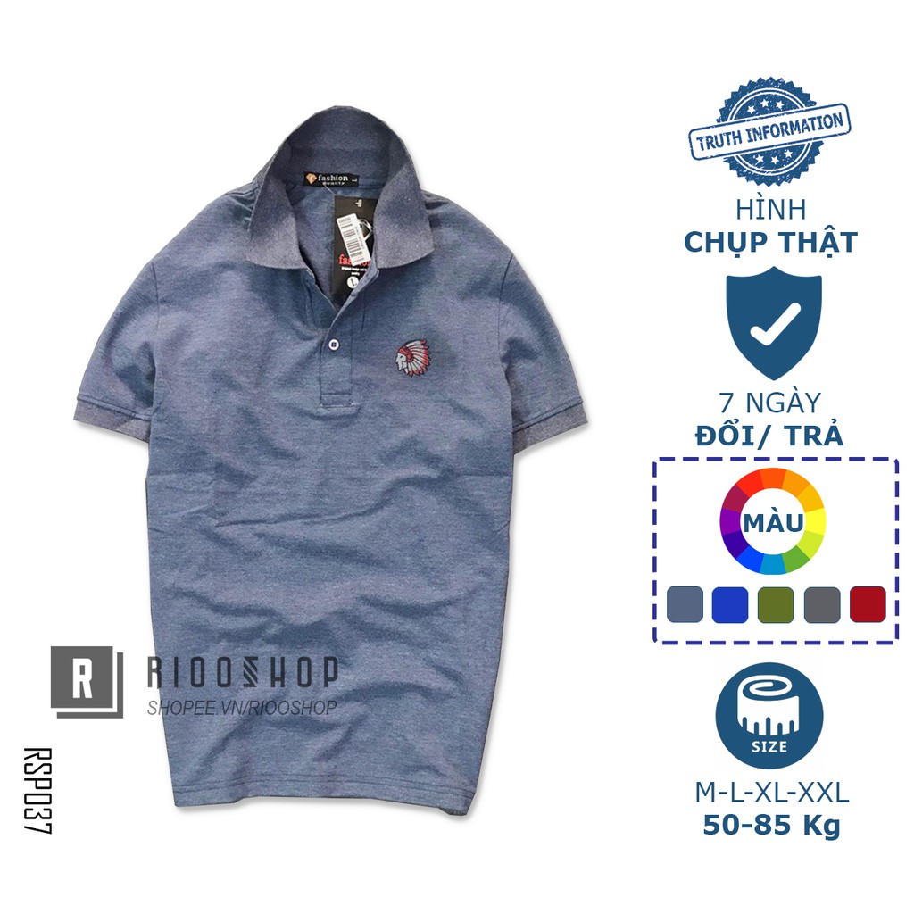 Áo thun nam có cổ ngắn tay đơn giản thổ dân RSP037 - áo polo nam Riooshop