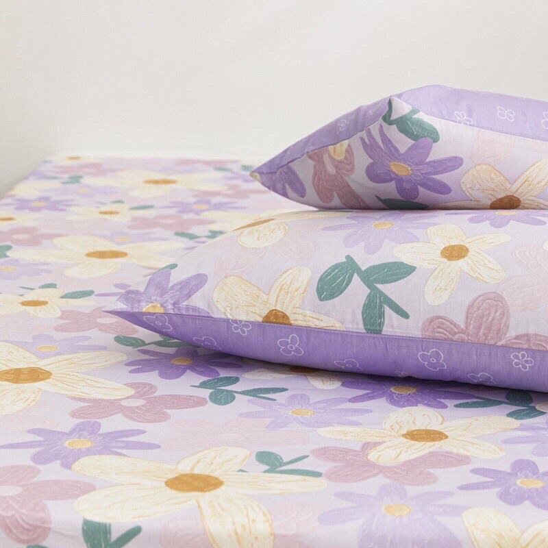 Bộ Ga Gối ❤️ ga gối cotton 100% họa tiết hoa nhí vintage phong cách Hàn Quốc đủ size đệm nhập khẩu chính hãng