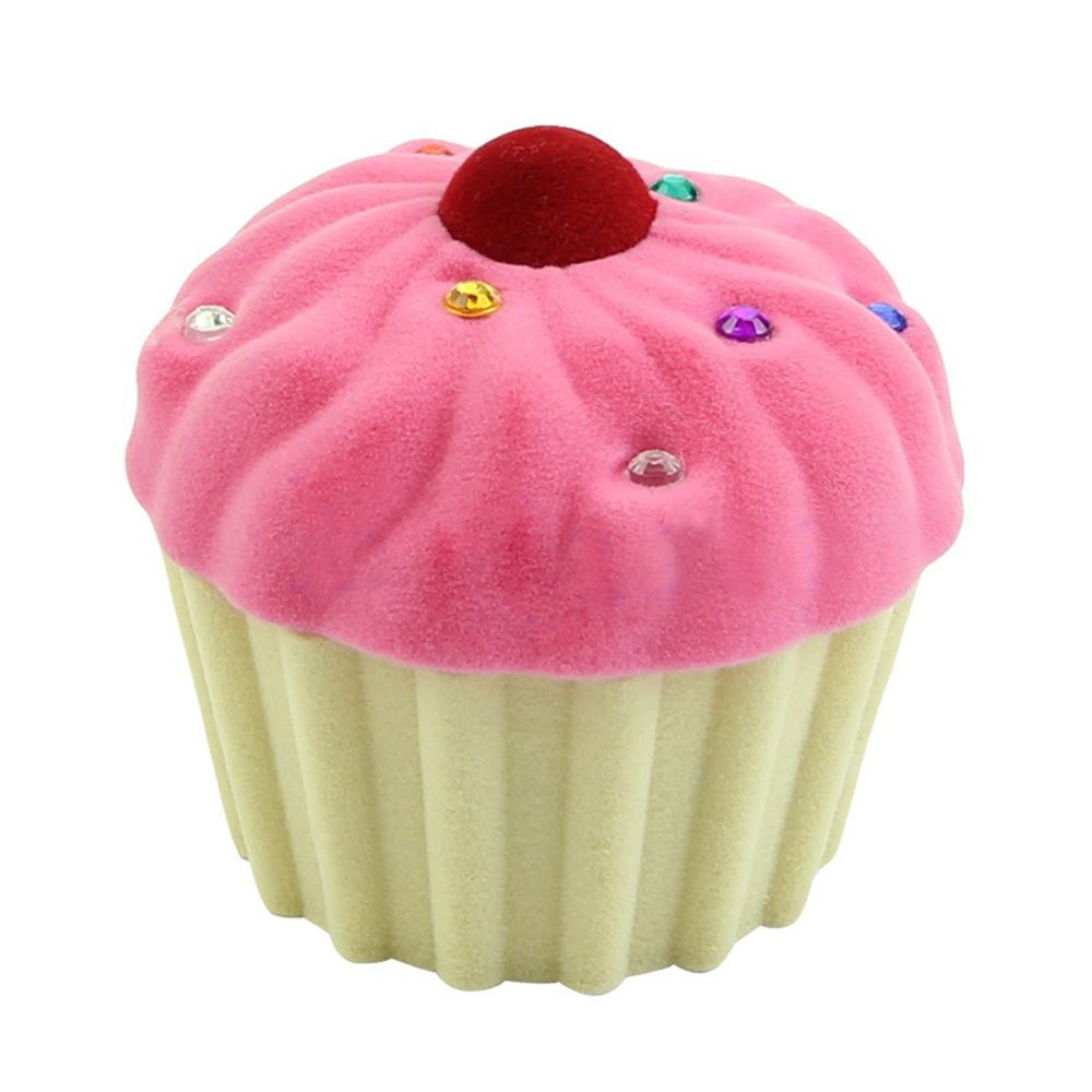 Hộp Đựng Trang Sức Bằng Vải Nhung Cao Cấp Hình Bánh Cupcake Dễ Thương