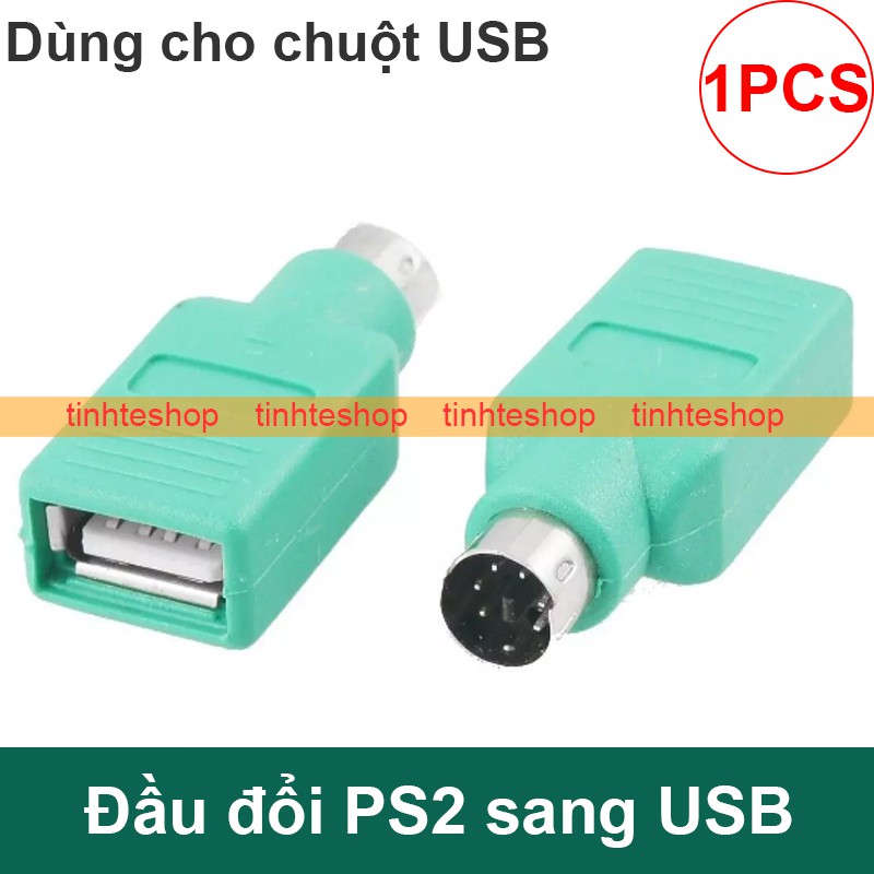 1 chiếc - Đầu chuyển PS2 sang USB - Đầu đổi USB sang PS2 chuyển PS2 từ PC ra USB cho chuột