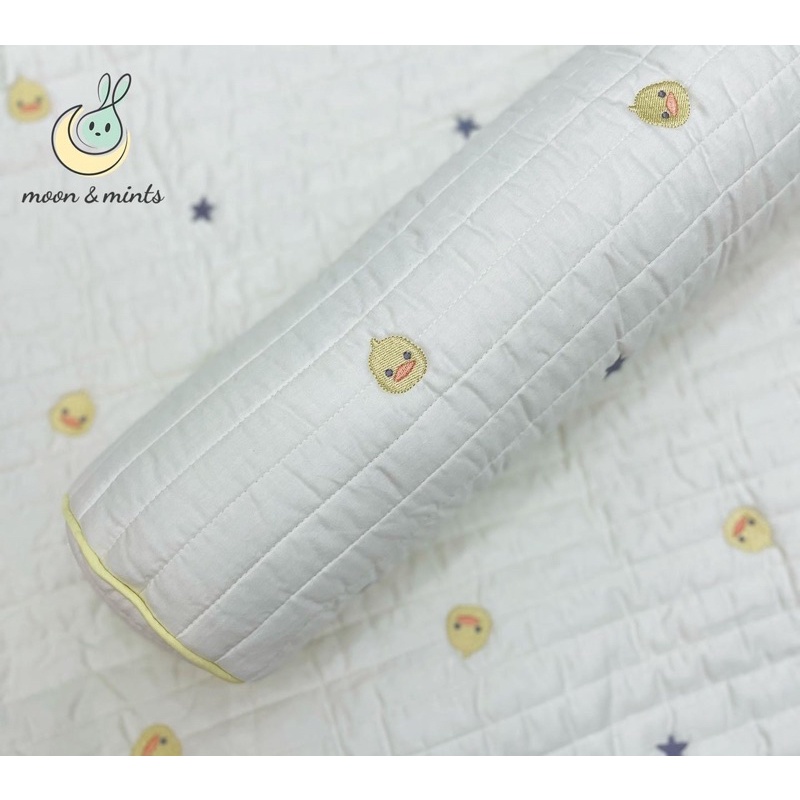 Gối Ôm Cho Bé Cotton Satin Mềm MạiThấm Hút Thoáng Khí, Vỏ Gối Chần Bông Họa Tiết Thêu Phong Cách Hàn Quốc,Gối Ôm Trẻ Em
