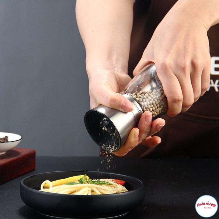Dụng Cụ Xay Tiêu Thủy Tinh Cầm Tay Nắp Inox Cao Cấp -Hàng Lỗi Móp Nắp Thanh Lý Giá Rẻ