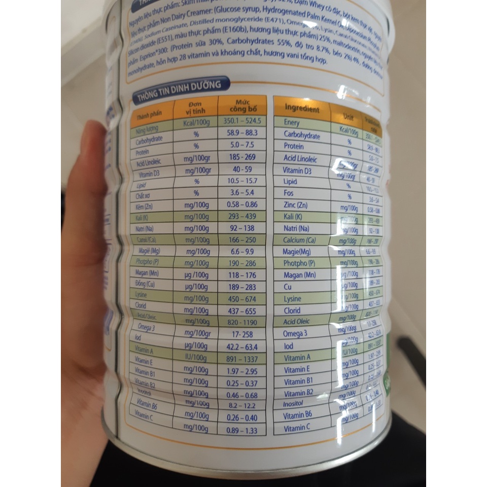 COMBO 2 LON SỮA  CANXI CHO NGƯỜI GIÀ 900GR