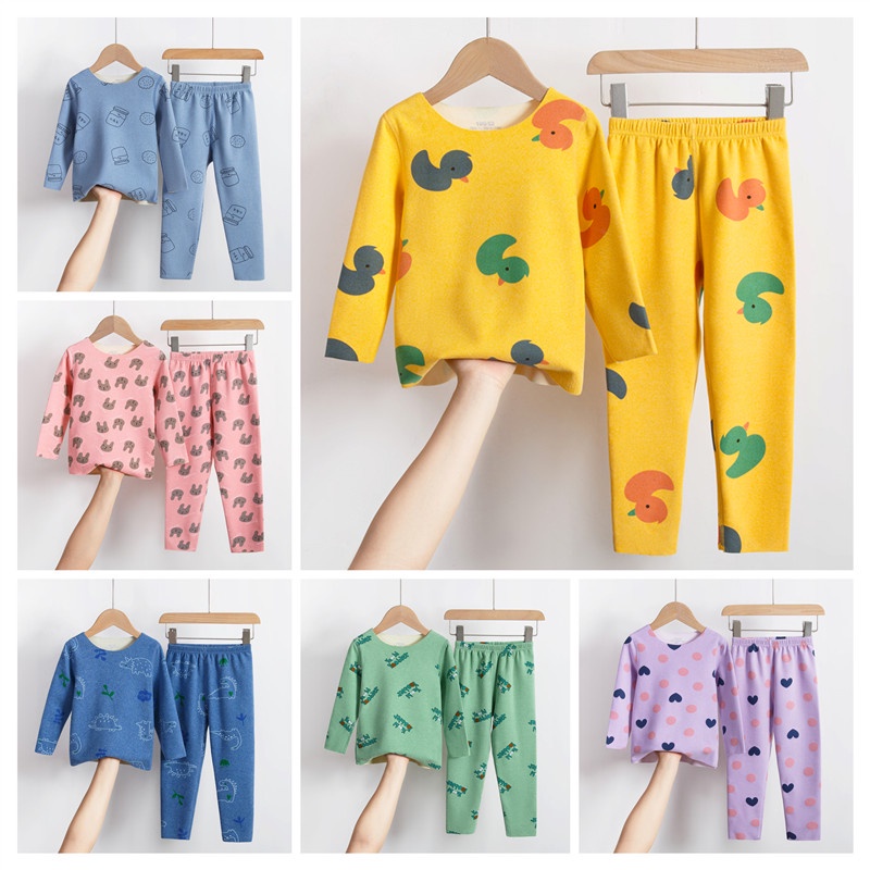 Bộ Đồ Ngủ Không Đường May 100-160cm Giữ Ấm Mùa Thu Đông Cho Bé