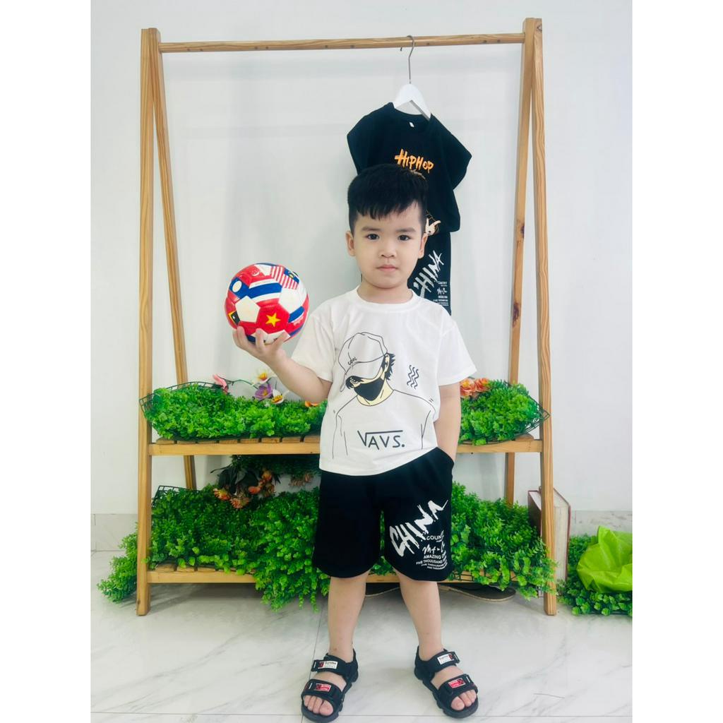 Bộ in hình người -- HIPHOP -- chất vải cotton  tàu  -- dành cho bé trai từ 16 - 42 kg