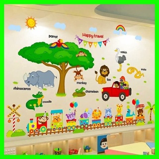 Decal dán tường đoàn tàu ghéo vườn thú tiếng anh