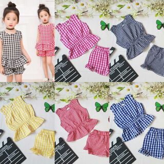 60k👏🌼 ĐỒ BỘ KATE VỚI HỌA TIẾT SỌC CARO DÀNH CHO BÉ GÁI