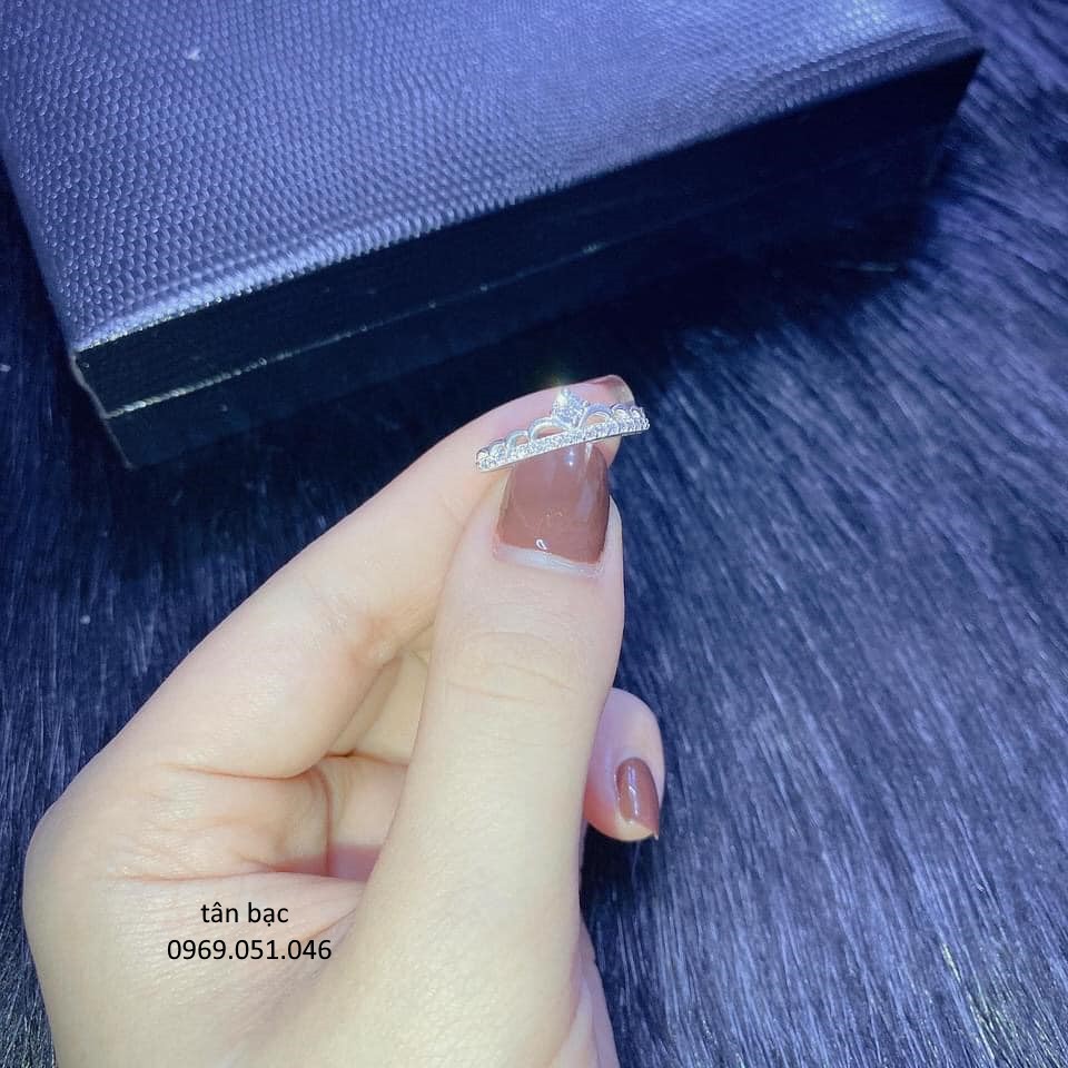 nhẫn vương miện , bạc 925 sáng đẹp , đính đá, from chuẩn - trang sức tân bạc