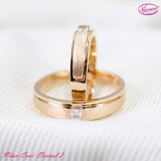 Nhẫn cặp Eternal, nhẫn đôi bạc ý cao cấp s950, nhẫn bạc xi mạ vàng hồng 18k