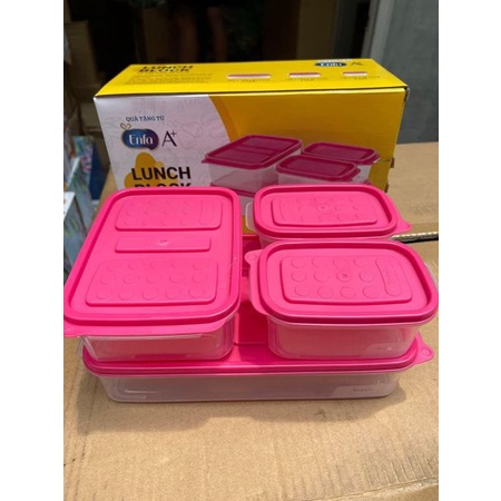 Bộ 4 hộp nhựa đa năng enfa lunch block