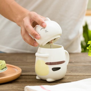 Ly Sứ Có Nắp Mèo Con Dễ Thương