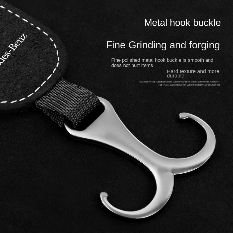 Móc Treo Đồ Đa Năng Gắn Sau Lưng Ghế Xe Hơi Mercedes Benz Da Lộn