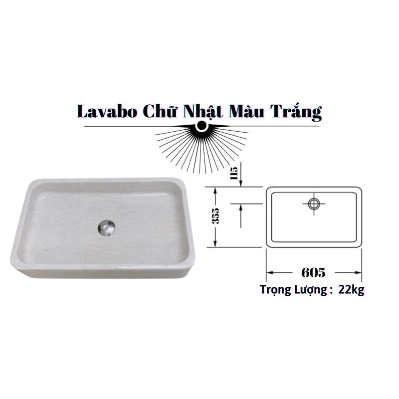 Bồn Rửa Mặt - Lavabo Đá Chữ Nhật Cao Cấp | BigBuy360 - bigbuy360.vn