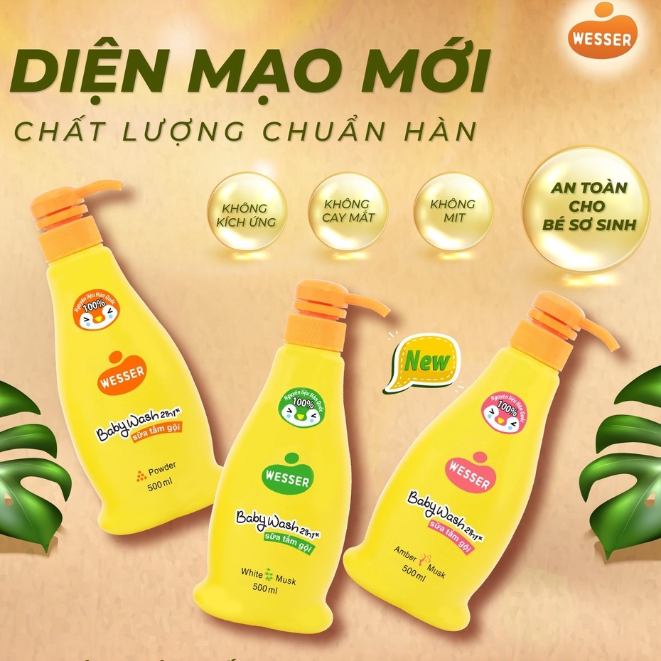 Sữa tắm gội toàn thân cho bé Wesser 500ml