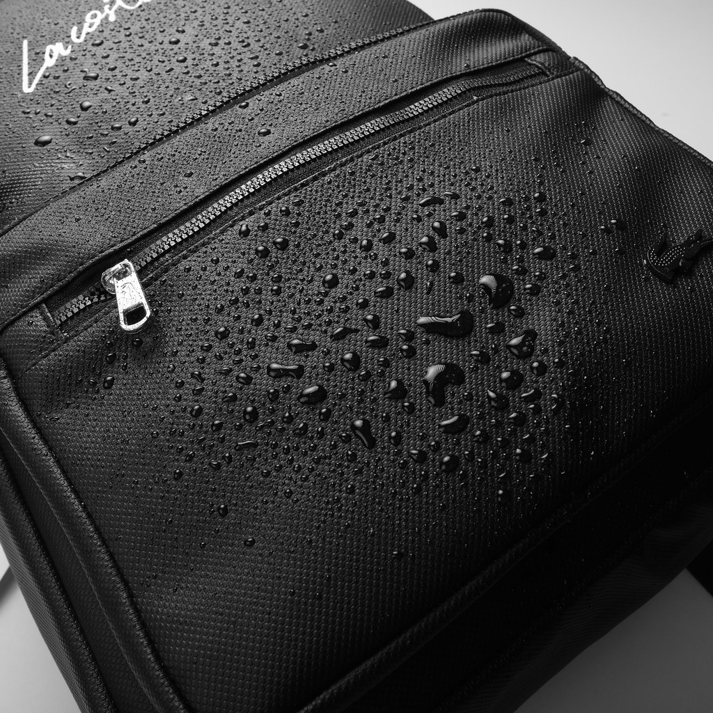 Balo CÁ SẤU LCT logo kim loại Hàn Quốc màu đen,chữ ký trắng tinh tế, thích hợp đi học, đi chơi.