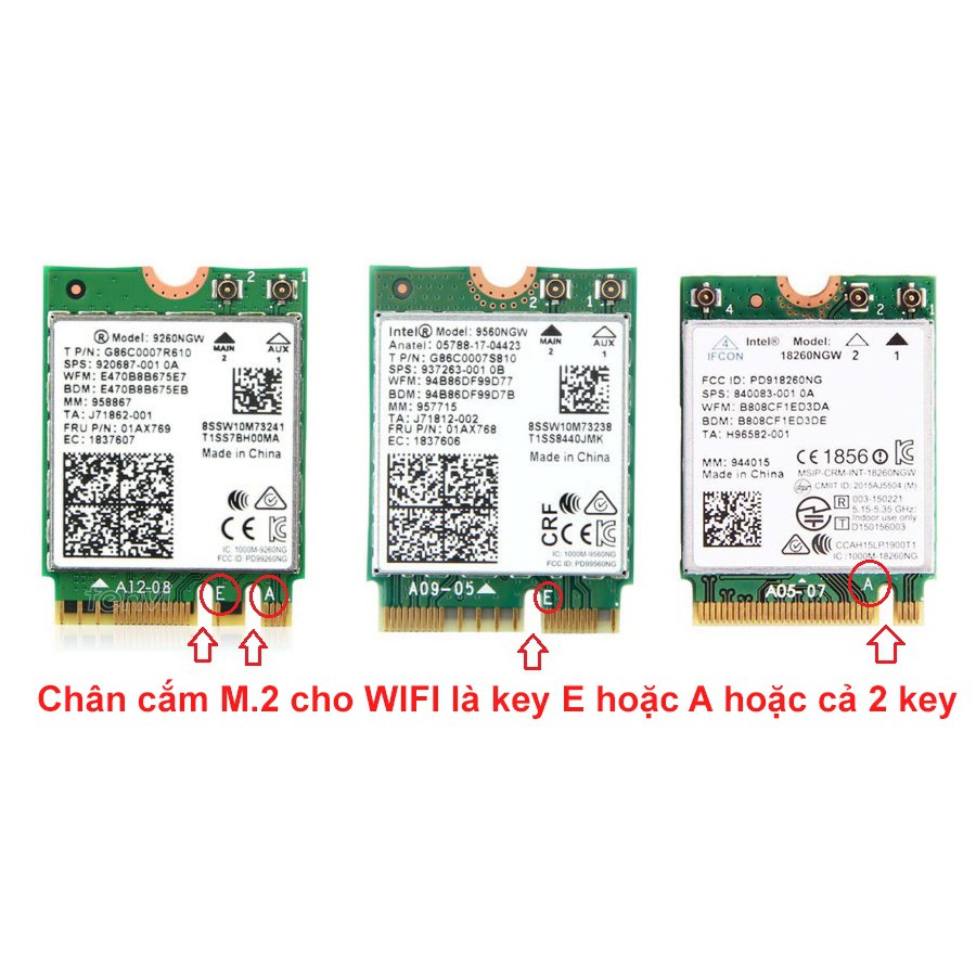 BH 12 tháng. Card Intel WiFi Bluetooth AX210 AX200 AX201 AC 9560 9260 8265 8260 7265 7260 NGW Mạng không dây Wireless M2 | BigBuy360 - bigbuy360.vn