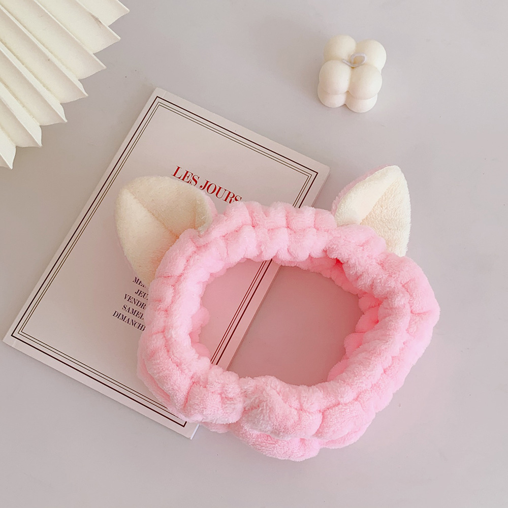 Nhật Bản và Hàn Quốc băng đô tai mèo ba chiều dễ thương rửa mặt băng đô trang điểm mặt nạ che tóc bán phụ kiện nảy mầm