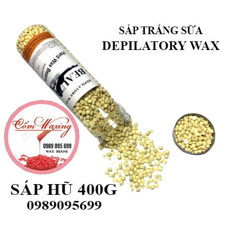 [HŨ SÁP MÀU 400G] SÁP WAX TẨY LÔNG TẶNG QUE GỖ QUÉT SÁP