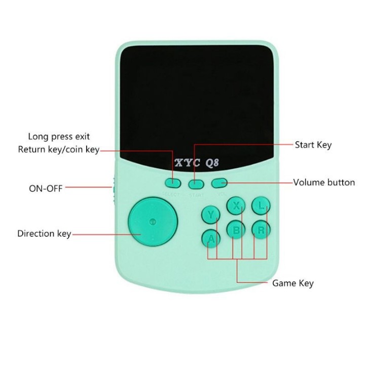 Máy chơi game cầm tay XYC Q8 Màn hình màu 2,8 inch - hỗ trợ ra Tivi , Trò Chơi Điện Tử NES  SNES  MAME  MD  GBA