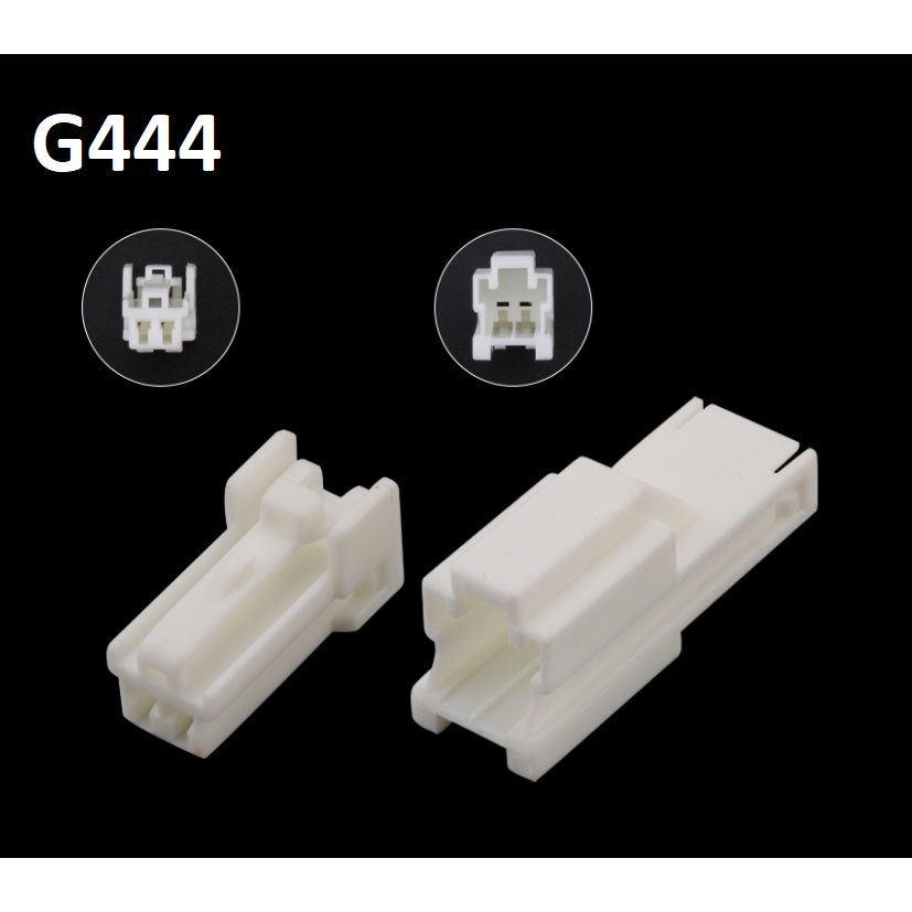 G444-Giắc cắm hộp đèn đuôi đèn 2 lỗ màu trắng 2mm