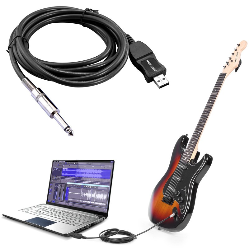 Cáp USB Guitar Kết Nối Đàn Guitar Với Máy Tính Để Thu Âm 3M