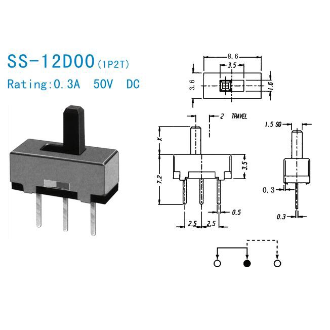 Công Tắc Gạt SS-12D00 - 3PIN