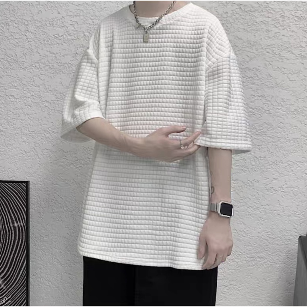 ÁO THUN TRƠN VẢI BÔNG TRẦN NỔI UNISEX SIZE M-2XL