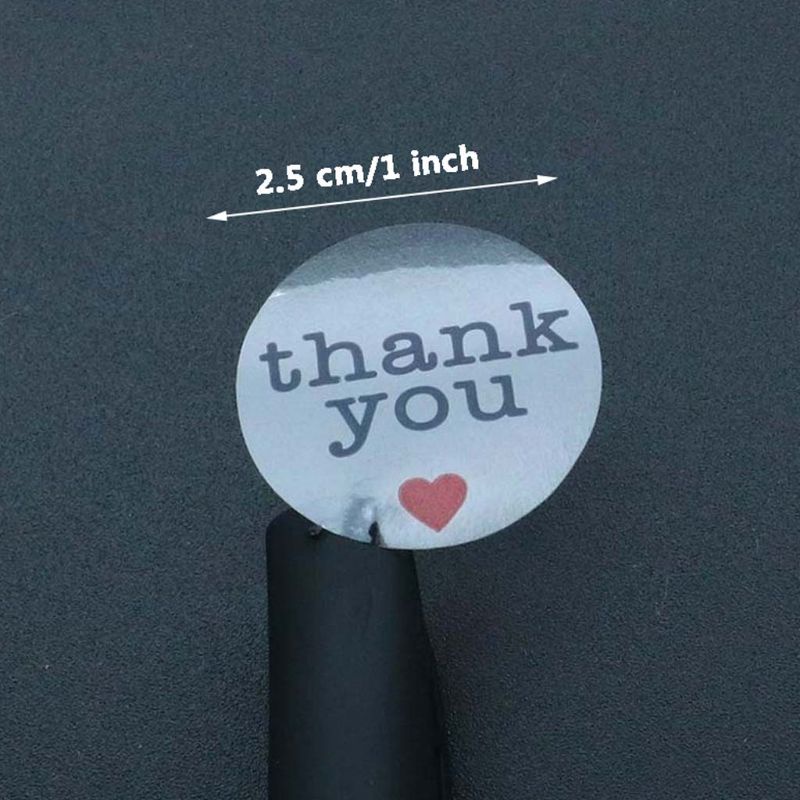 Cuộn 500 Nhãn Dán Trong Suốt In Chữ Thank You Dùng Trang Trí Sổ Tay