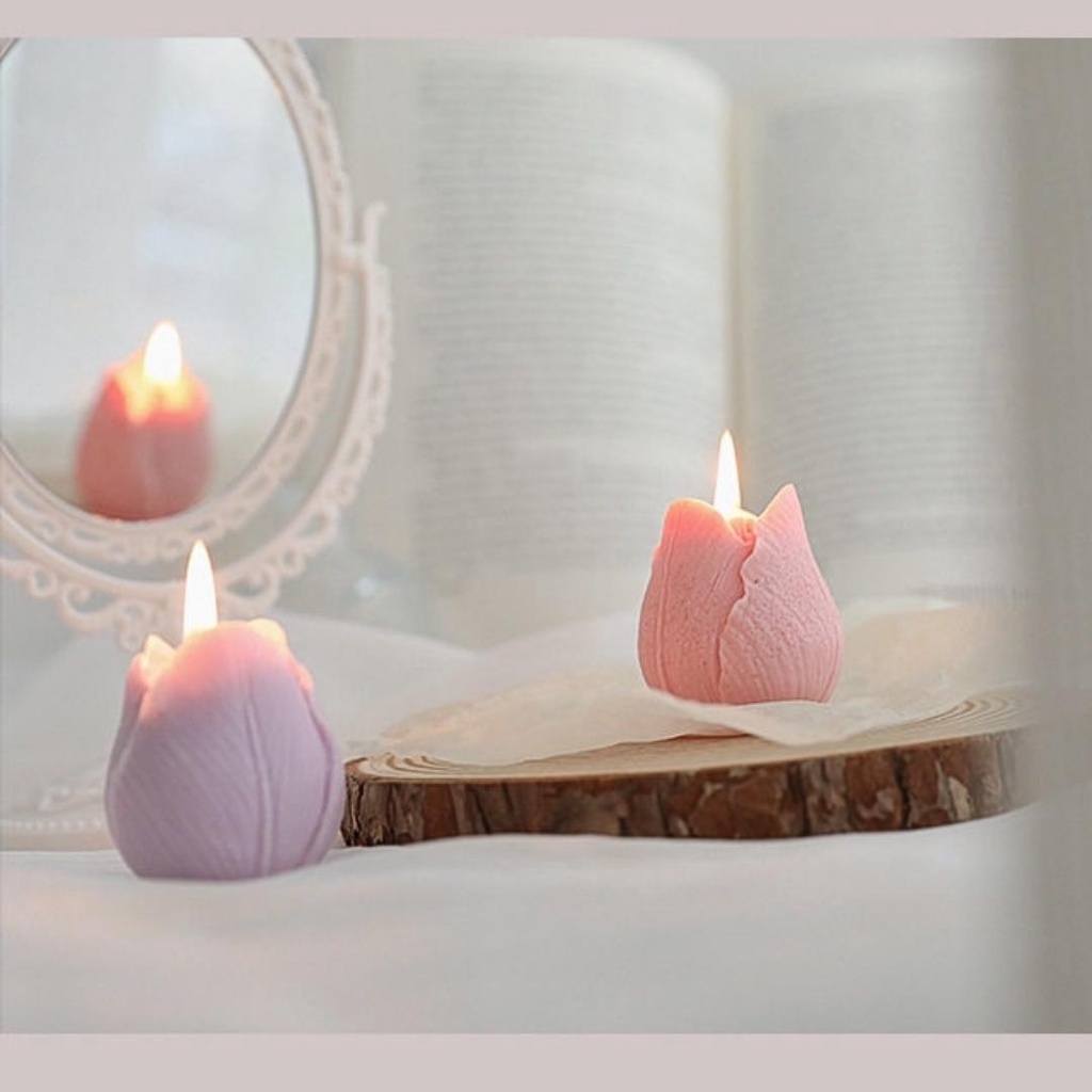 Nến thơm tự nhiên, sáp thơm đậu nành hoa tulip an toàn cho sức khỏe - cutam.homedecor